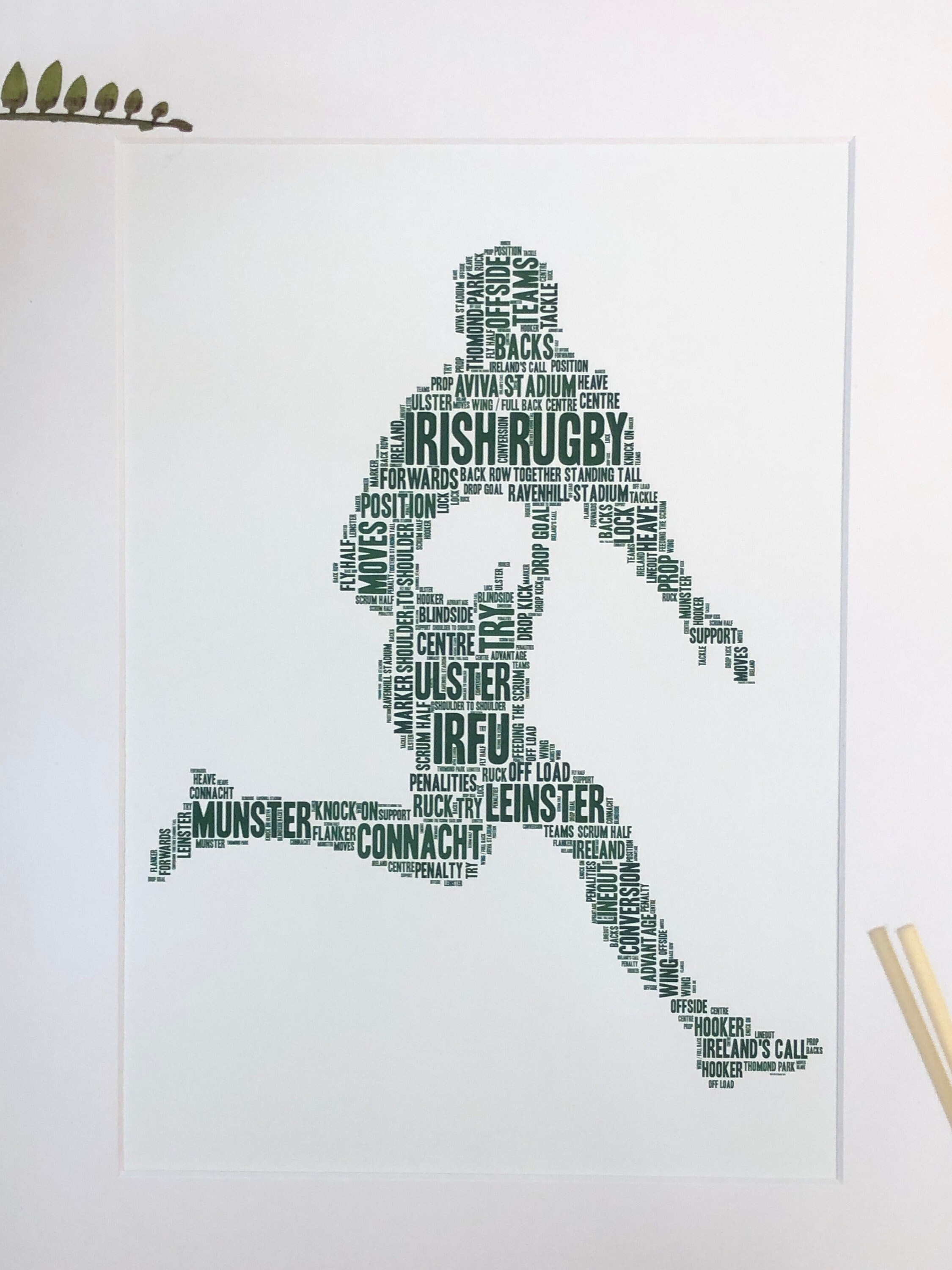 Irish Rugby (mens) Irish Themed Word Art Poster Irish Print by Ireland ...
