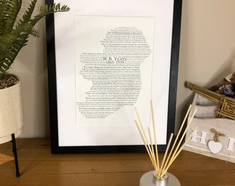 Irish Poster WB Yeats Quotes Map of Ireland Wall Art Print   Irish Print  Irish Sayings  Irish at Heart  Irish Themed Word Art Poster Print