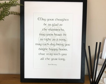 May your thoughts be as glad as the Shamrocks  Irish Themed Blessings  Proverbs and Limericks  Prints by Ireland With Love  Irish Posters