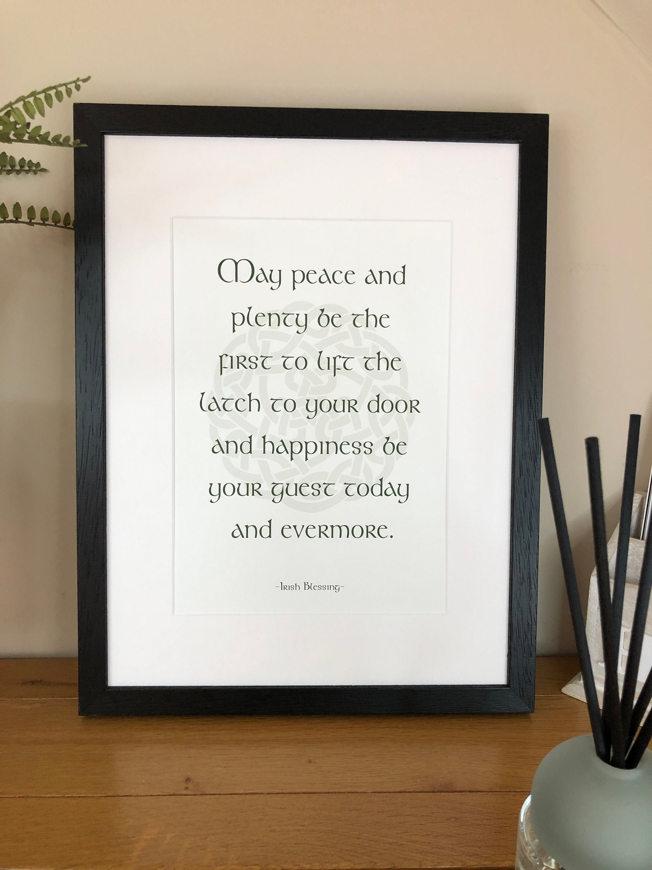 Irland Irish Blessing 'May Peace and Plenty' Irische Segen, Sprüche und
