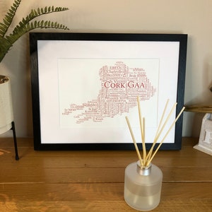 Irish Prints Cork GAA Clubs Irish Themed Word Art Poster Print  can be personalised  Irish Gifts  Irish Wall Print