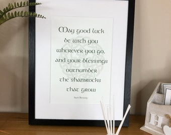 Irish Blessing  May Good Luck be With You Wherever You Go  Irish Themed Word Art by Ireland With Love  Irish Poster Irish Prints