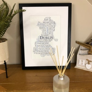 County Dublin For The Craic Map Irisches Wort-Kunst-Poster mit irischen Sprüchen und Sätzen von Irland mit der Liebe