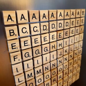 100 x Wooden letter fridge magnets strong magnets each letter holds 7 sheets of A4 image 1