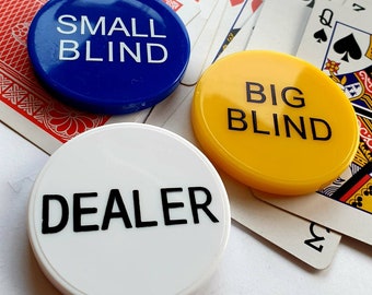 Texas Hold'em Poker Kühlschrankmagnet - Handgefertigtes Croupier/Blinds Set