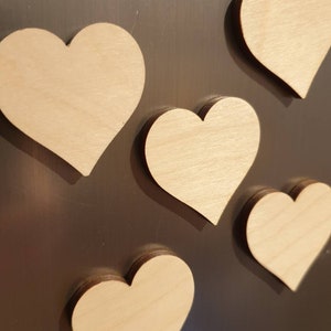 Mini Wooden Love Hearts Strong Fridge Magnets zdjęcie 2