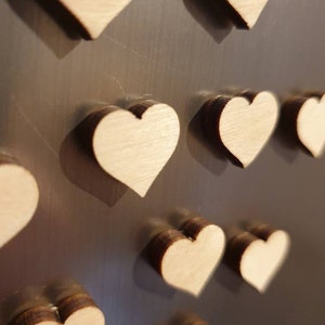 Mini Wooden Love Hearts Strong Fridge Magnets zdjęcie 5