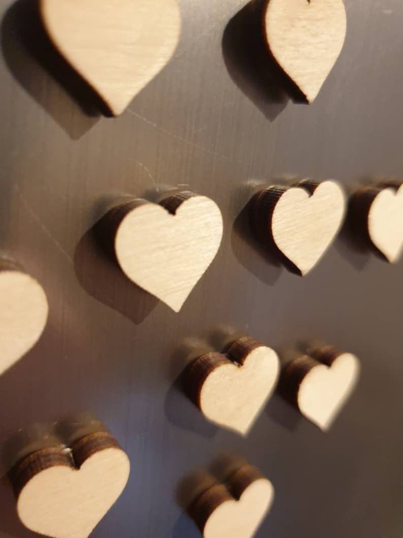 Mini Wooden Love Hearts Strong Fridge Magnets zdjęcie 5