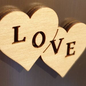 Mini Wooden Love Hearts Strong Fridge Magnets zdjęcie 6