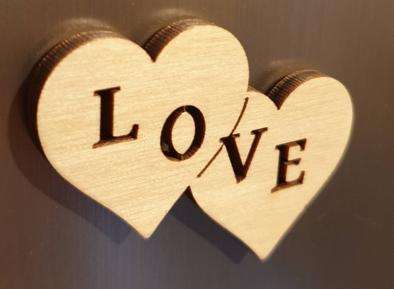 Mini Wooden Love Hearts Strong Fridge Magnets zdjęcie 6