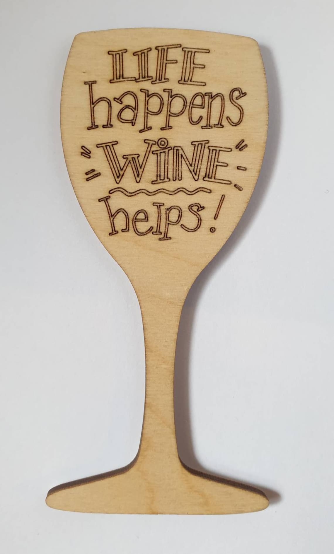 Fridge Wooden Laser Cut Wine Glass It's Wine Etsy