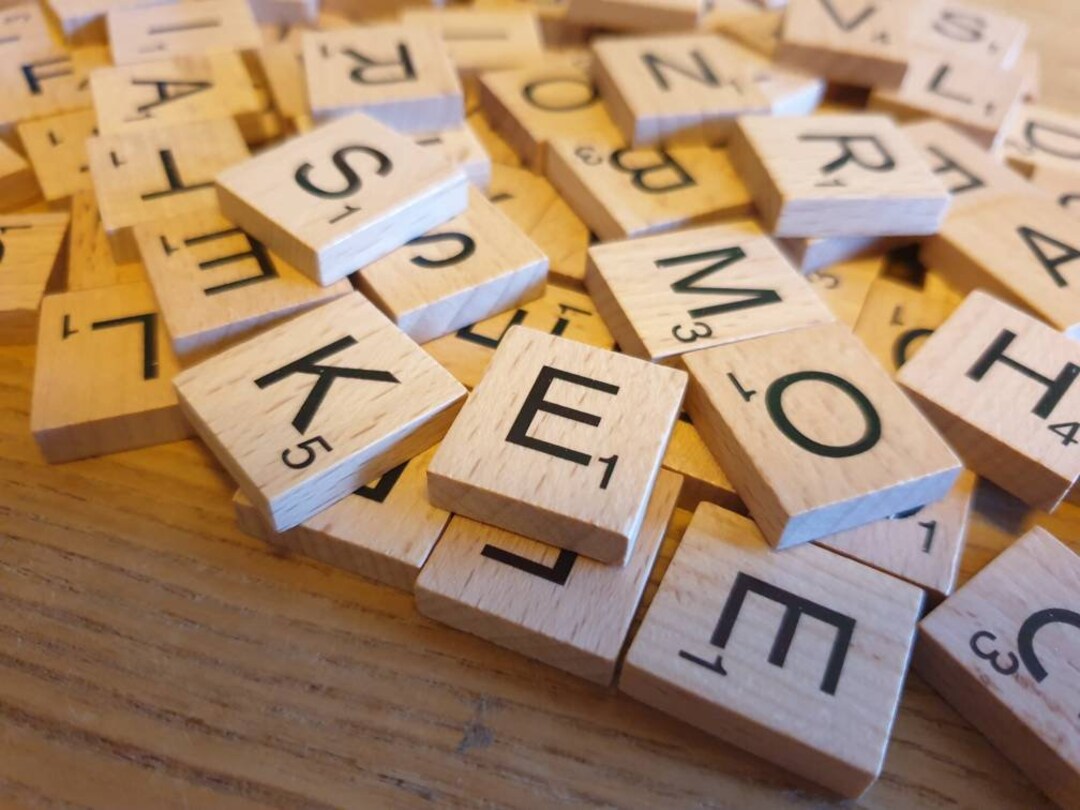 100 Wooden Tiles Letters for Crafts High Quality Varnished Tiles Full