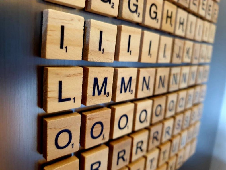 100 x Wooden letter fridge magnets strong magnets each letter holds 7 sheets of A4 image 3