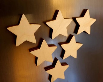 Mini étoiles en bois - Aimants de réfrigérateur super puissants