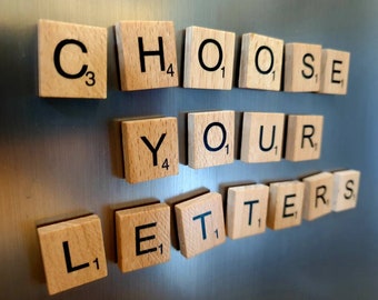 Choose your letters! Wooden letter fridge magnets - with strong magnets.