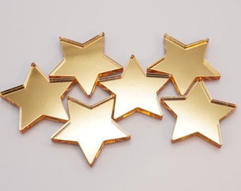 Gold Stars Mirrored Fridge Magnets