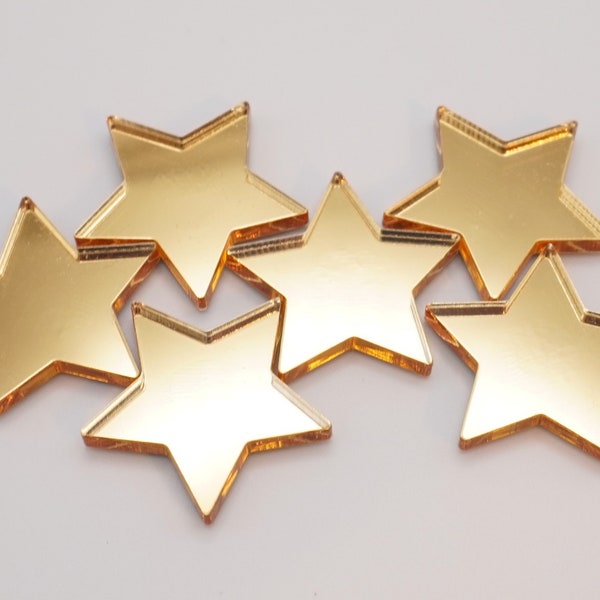 Gold Stars Mirrored Fridge Magnets