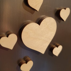 Mini Wooden Love Hearts Strong Fridge Magnets zdjęcie 3