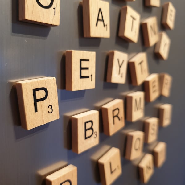 Wooden letter fridge magnets - with strong magnets