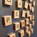 Wooden Scrabble letter fridge magnets - super strong Neodymium magnets - each letter holds 7 sheets of A4 