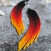 Black Red Yellow Bright Beaded Earrings Gradient Dangle Earrings Fringe ...