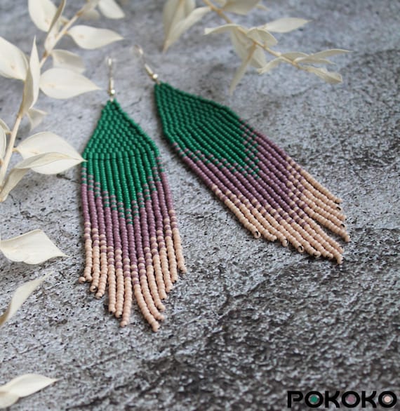 Large beaded earrings deals