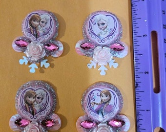 Oggetti decorativi per truccabimbi Frozen, rosa, set di 4