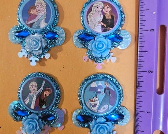 Oggetti decorativi per truccabimbi Frozen, blu, set di 4