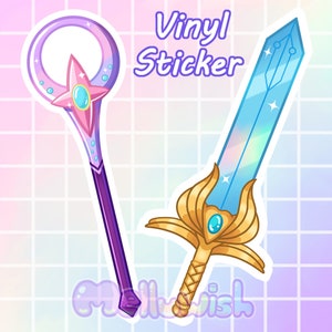 She-Ra Sword and Glimmer Staff Holographic Laminated Waterproof Vinyl Sticker image 5