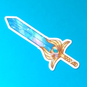 She-Ra Sword and Glimmer Staff Holographic Laminated Waterproof Vinyl Sticker She-Ra Sword