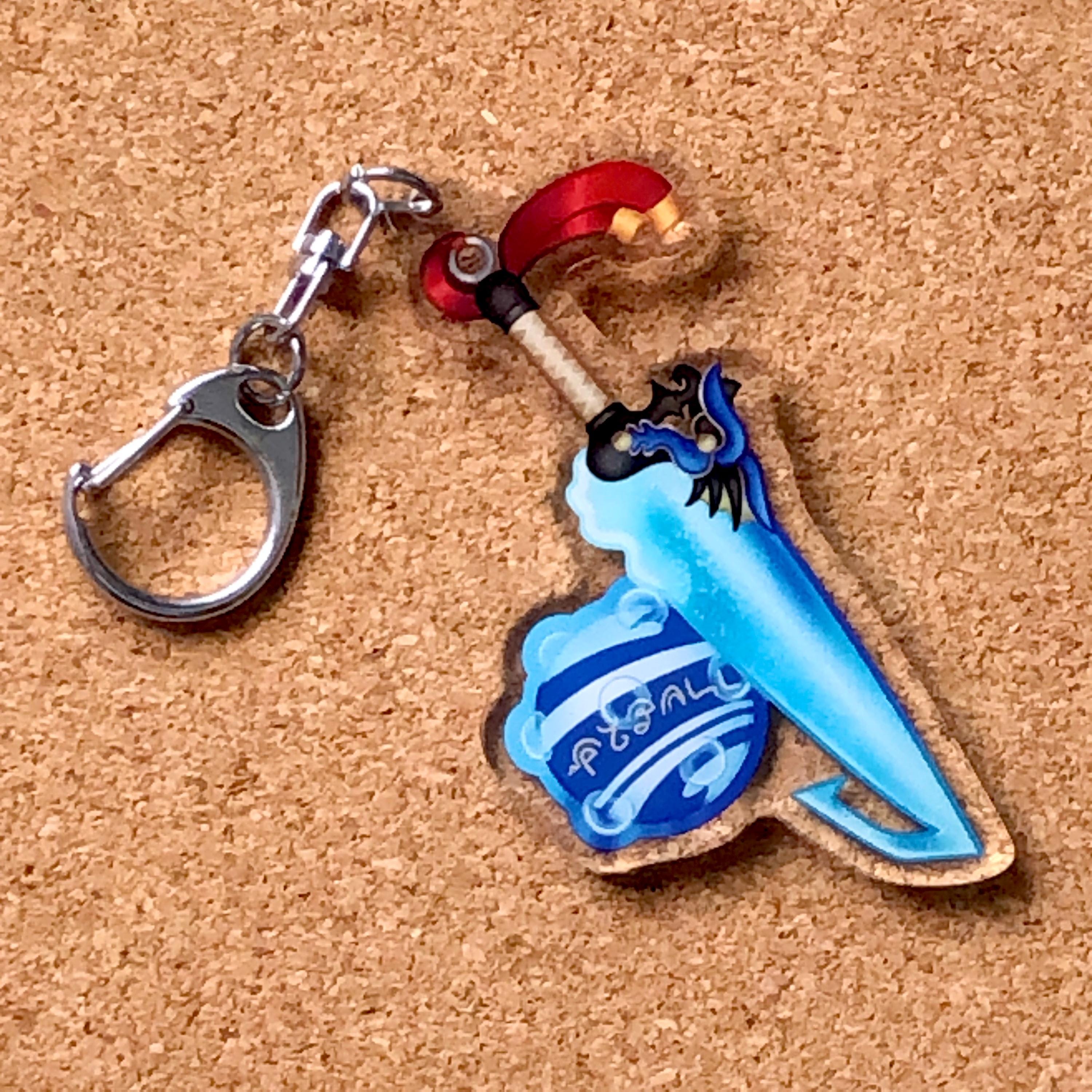 Final Fantasy Charm Keychain FF7 Cloud Buster Sword FF8 Squall Gunblade ...
