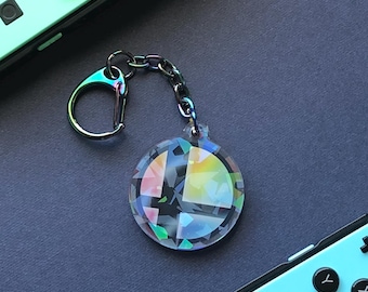 Super SSB Ultimate Melee Brawl Inspired Fanart Smash Ball Keychain Holographic Acrylic Charm Fighting Game Switch