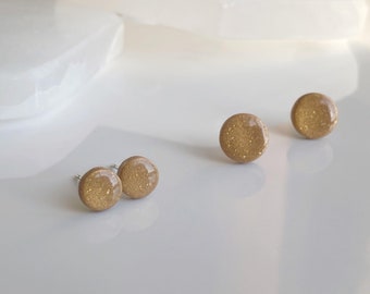 Gold Color Minimalist Studs, Hypoallergenic Stainless Steel Earrings