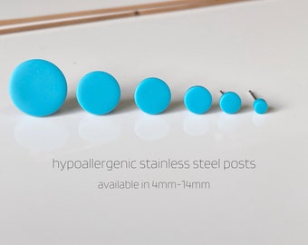 Turquoise Minimalist Studs, Tiny Small Medium Large Studs for Men and Women