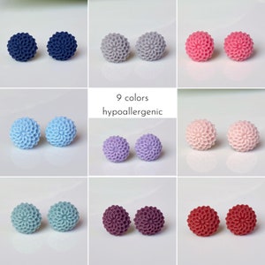 Dahlia Flower Studs, Minimalist Floral Earrings