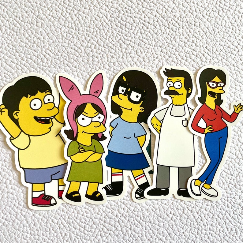 Bobs Burgers X The Simpson Crossover Sticker Pack Etsy