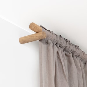 Curtain Pole 0-720cm / 0-283.5" (Oak, Walnut, Beech, Black, White) MADE TO MEASURE