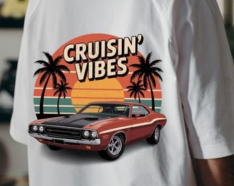Vintage Car PNG | Classic Muscle Car Sublimation Design for DIY Shirts & Gifts