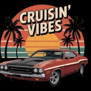 Retro Car Vintage Shirt PNG | Classic Car Sublimation Design | Vintage Muscle Car Clipart | Digital Download for T-Shirts classic car png