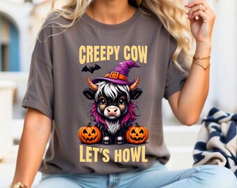 Spooky Cow Halloween PNG: Witchy Moo Clipart, Pumpkin Design (Digital Download
