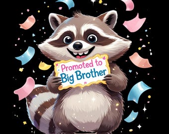 Big Brother Raccoon SVG | Woodland Animal Clipart (Digital Download)