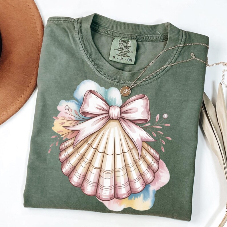 Pink Seashell Bow PNG Beach PNG Summer PNG Coastal Girly Ocean Print ...