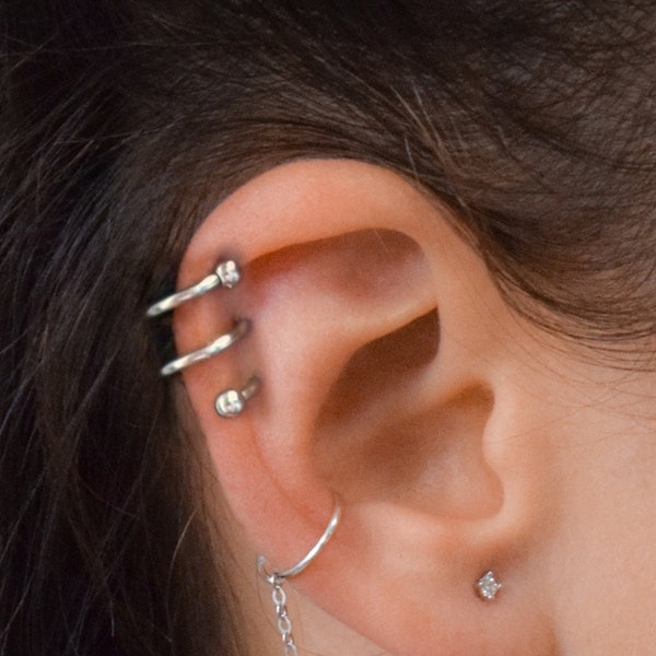 Screw Ball Piercing S Spiral Twister Barbell Earring Ear Cartilage Helix