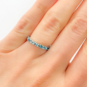 Dainty Diamond Stacking Eternity Ring - Silver Minimalist Ring - CZ Ring - Simple Diamond Ring - Silver Ring Gift for Her - Eternity Band