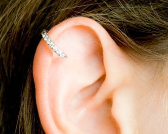 diamond hoop cartilage earrings