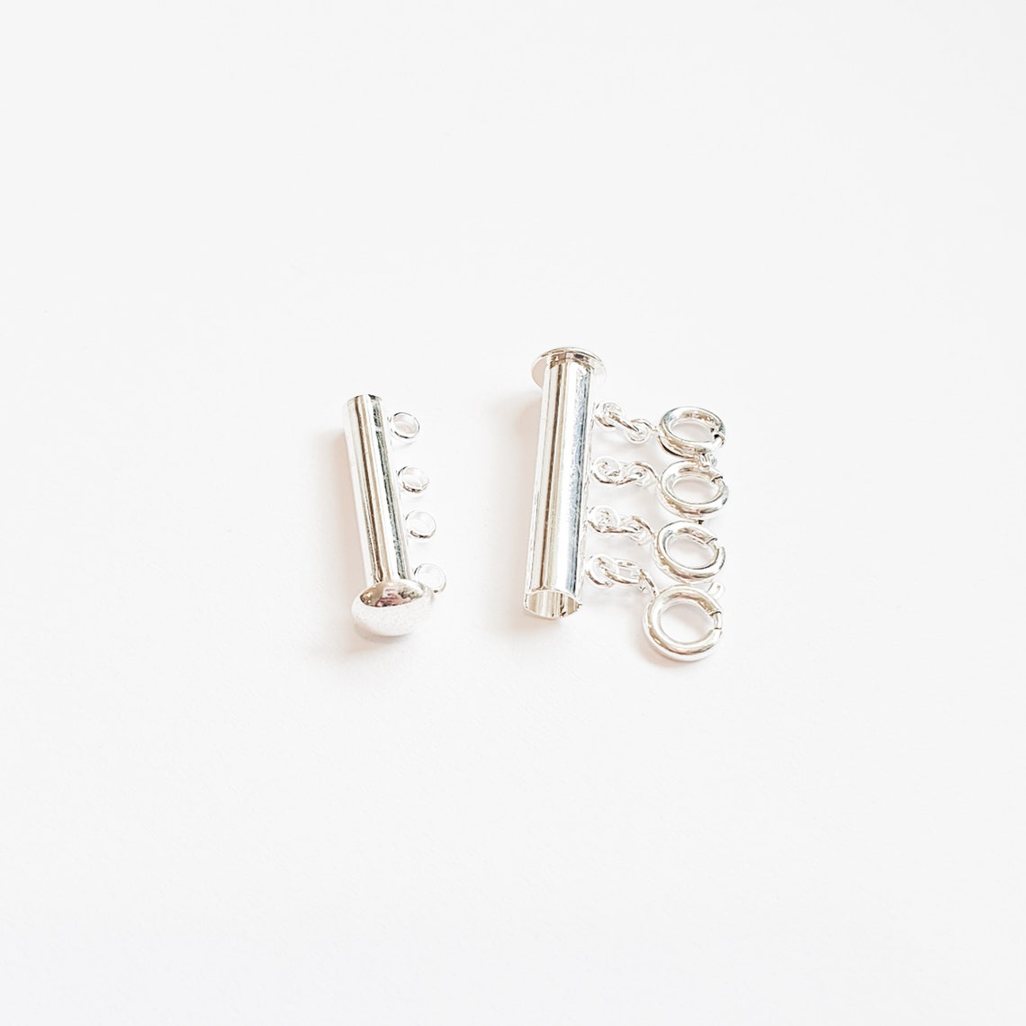 Silver Layered Necklace Clasp Silver Necklace Detangler Etsy