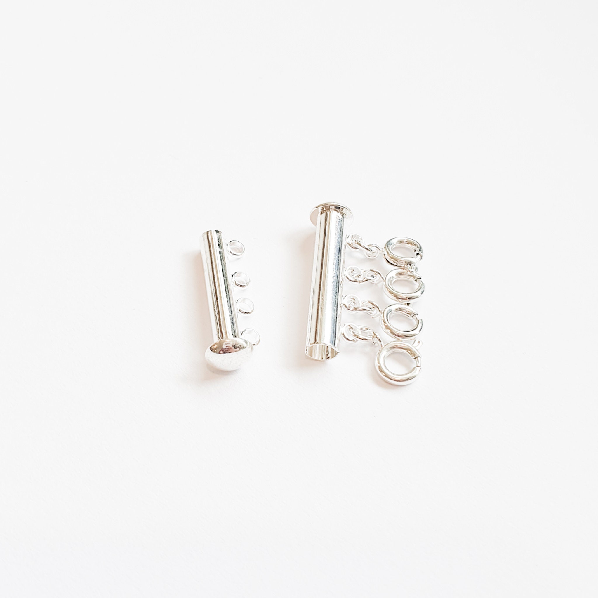 Silver Layered Necklace Clasp Silver Necklace Detangler Etsy Canada