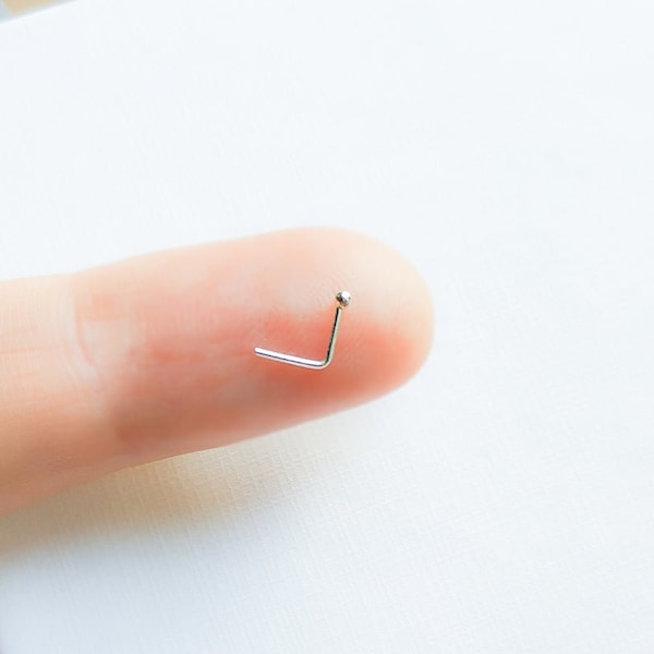 Tiny Nose Stud - 22g Dainty Ball Nose Stud - 1mm Tiny Nose Stud - Sterling Silver Nose Stud - Nose Piercing