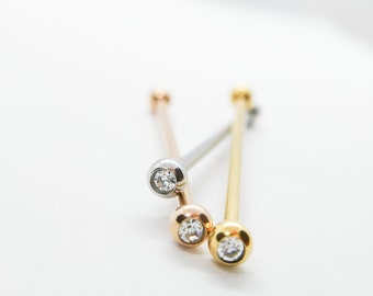 Industrial Barbell 16g 14g - Gold Barbell - Rose Gold Barbell - Silver Barbell - Stainless Steel Barbell