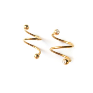 16G Spirale Helix Ohrring CZ - Twist Helix - Spirale Helix - Screw Ball Helix - Spirale Piercing 16g - Spirale Barbell mit Ball Ends